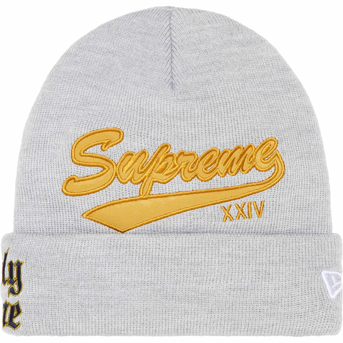 Supreme New Era Salvation Beanie (SS24) - Heather Grey - $40