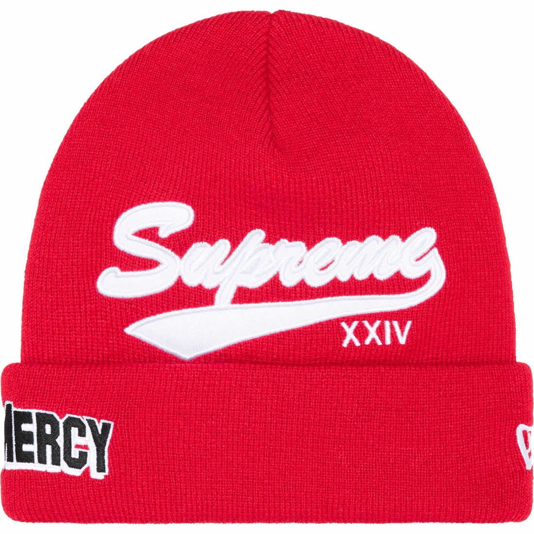 Supreme New Era Salvation Beanie (SS24) - Red - $40