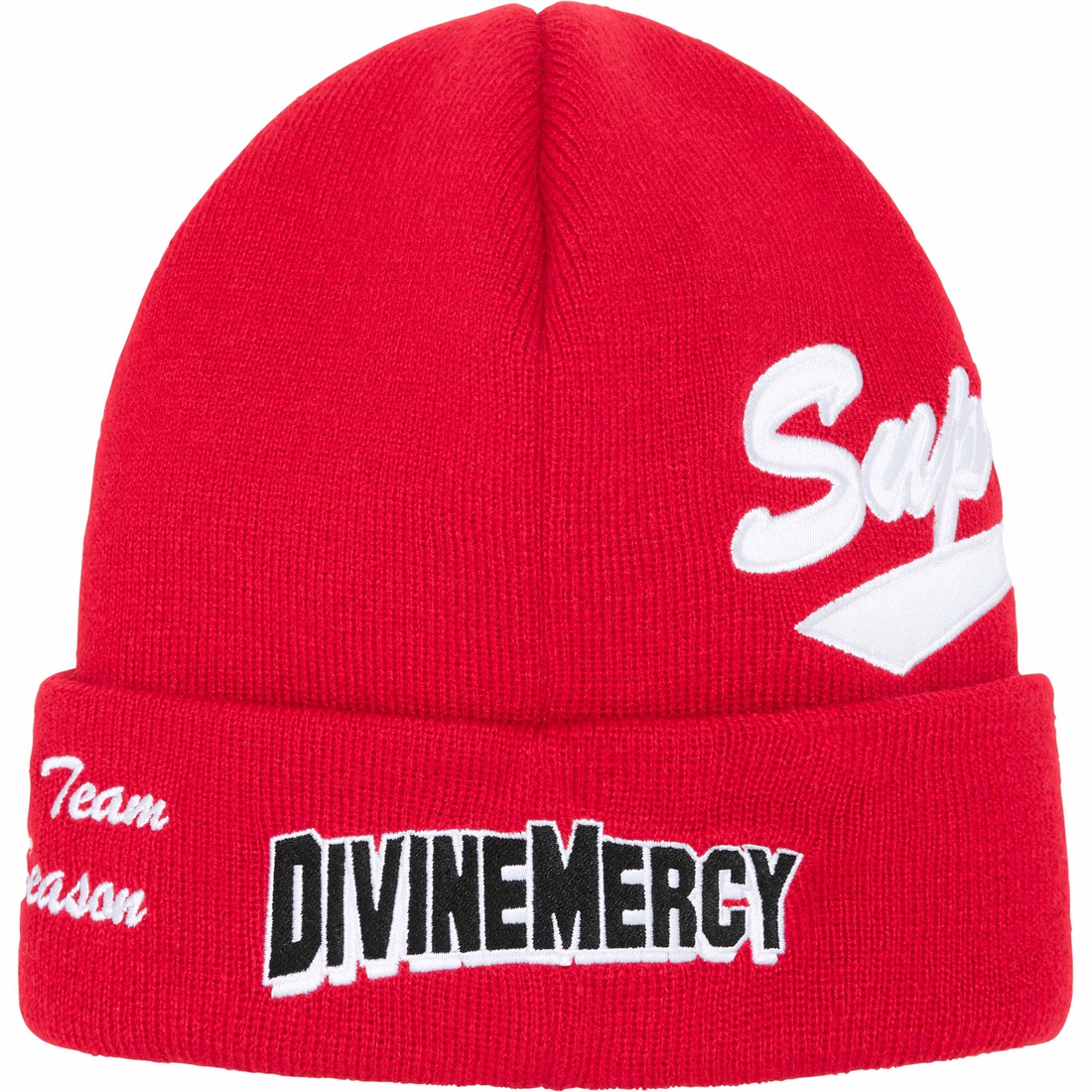 Supreme New Era Salvation Beanie (SS24) - Red - $40