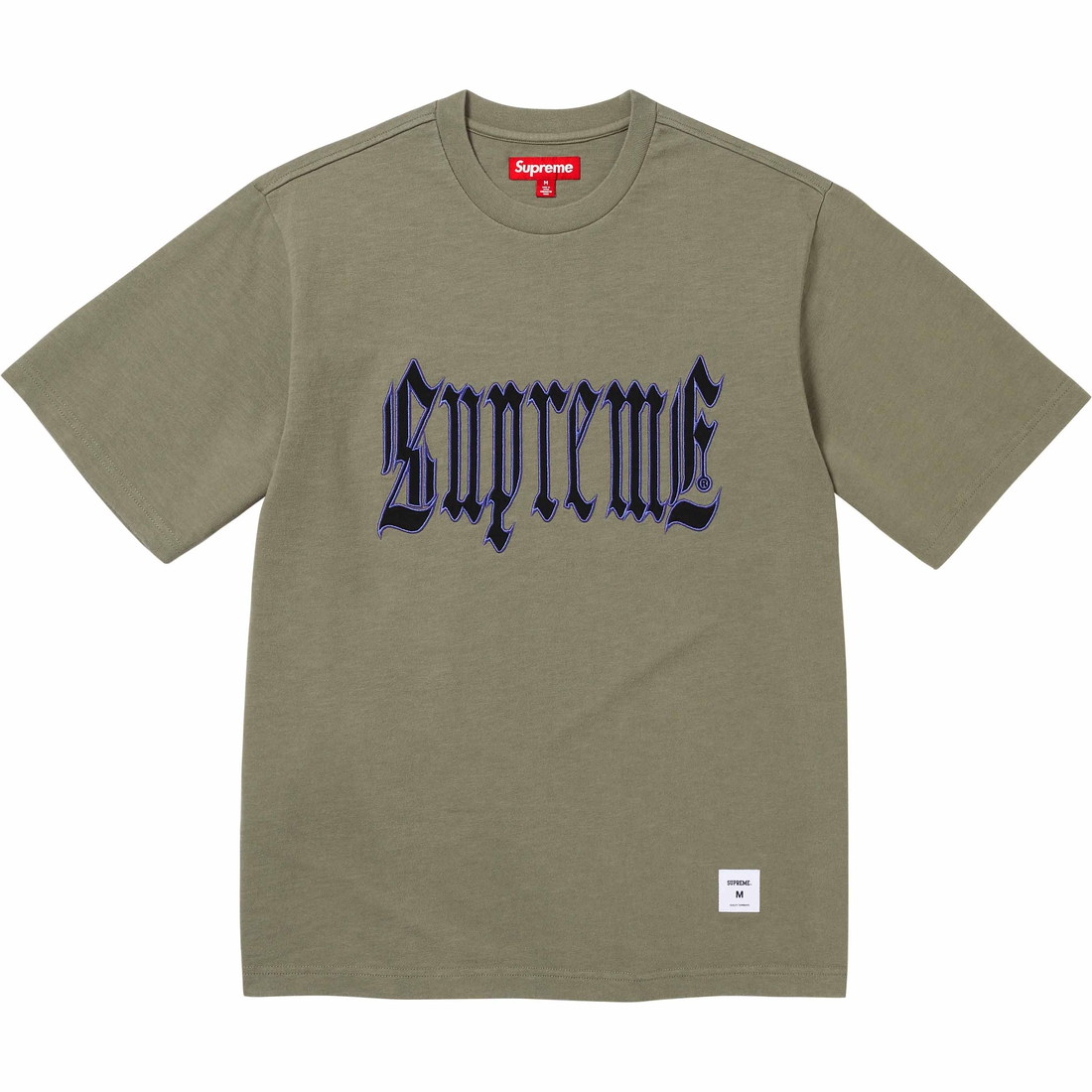 Supreme Old English S S Top (SS24) - Olive - $78