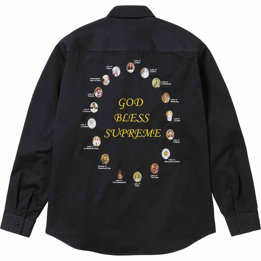 Supreme Our Lady Work Shirt (SS24) - Black - $138