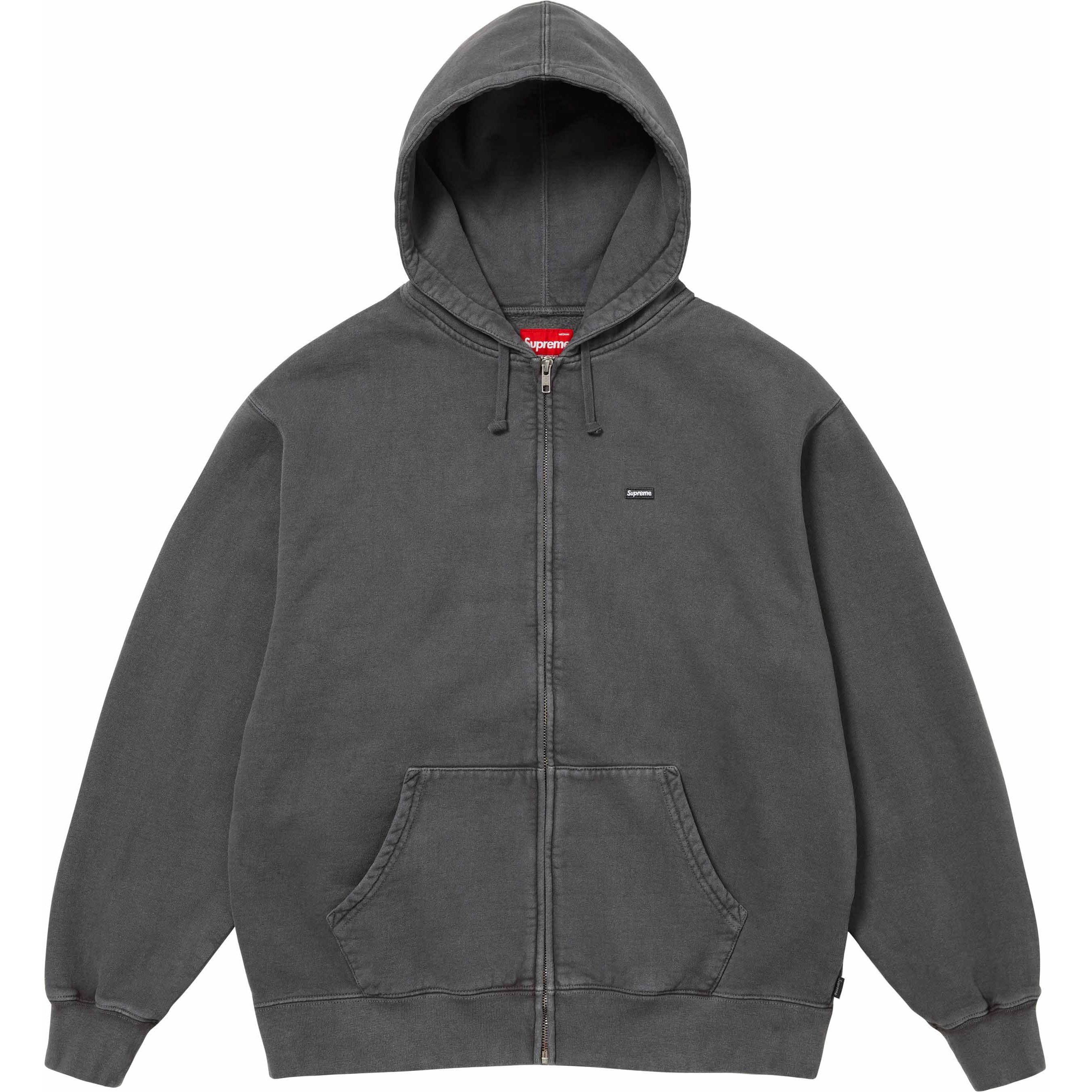 Supreme Overdyed Small Box Zip Up Hooded Sweatshirt (SS24) - Black - $158