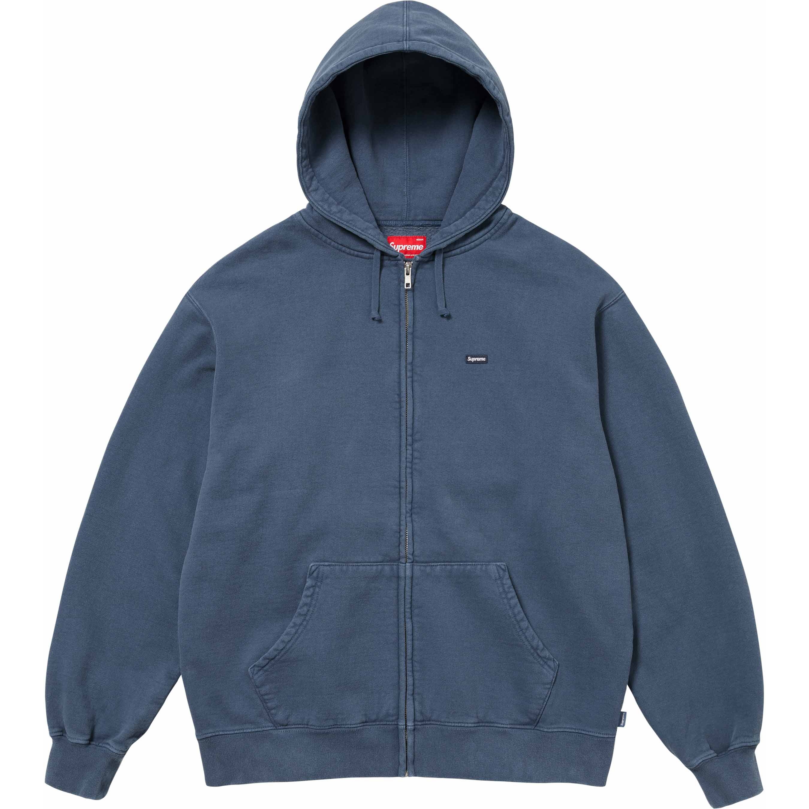 Supreme Overdyed Small Box Zip Up Hooded Sweatshirt (SS24) - Dark Slate - $158