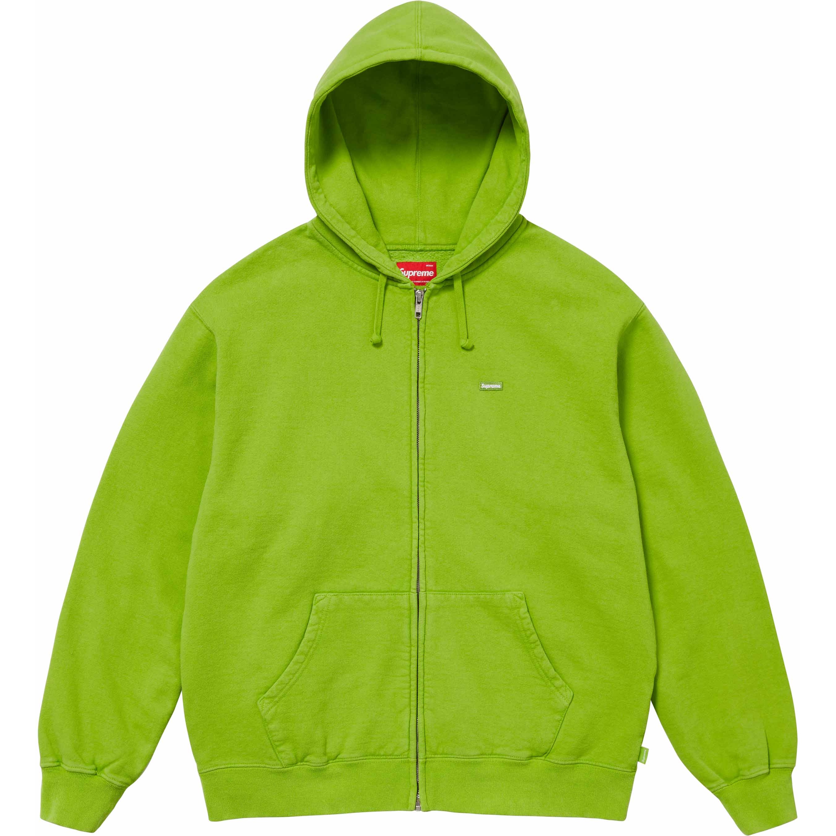 Supreme Overdyed Small Box Zip Up Hooded Sweatshirt (SS24) - Lime - $158