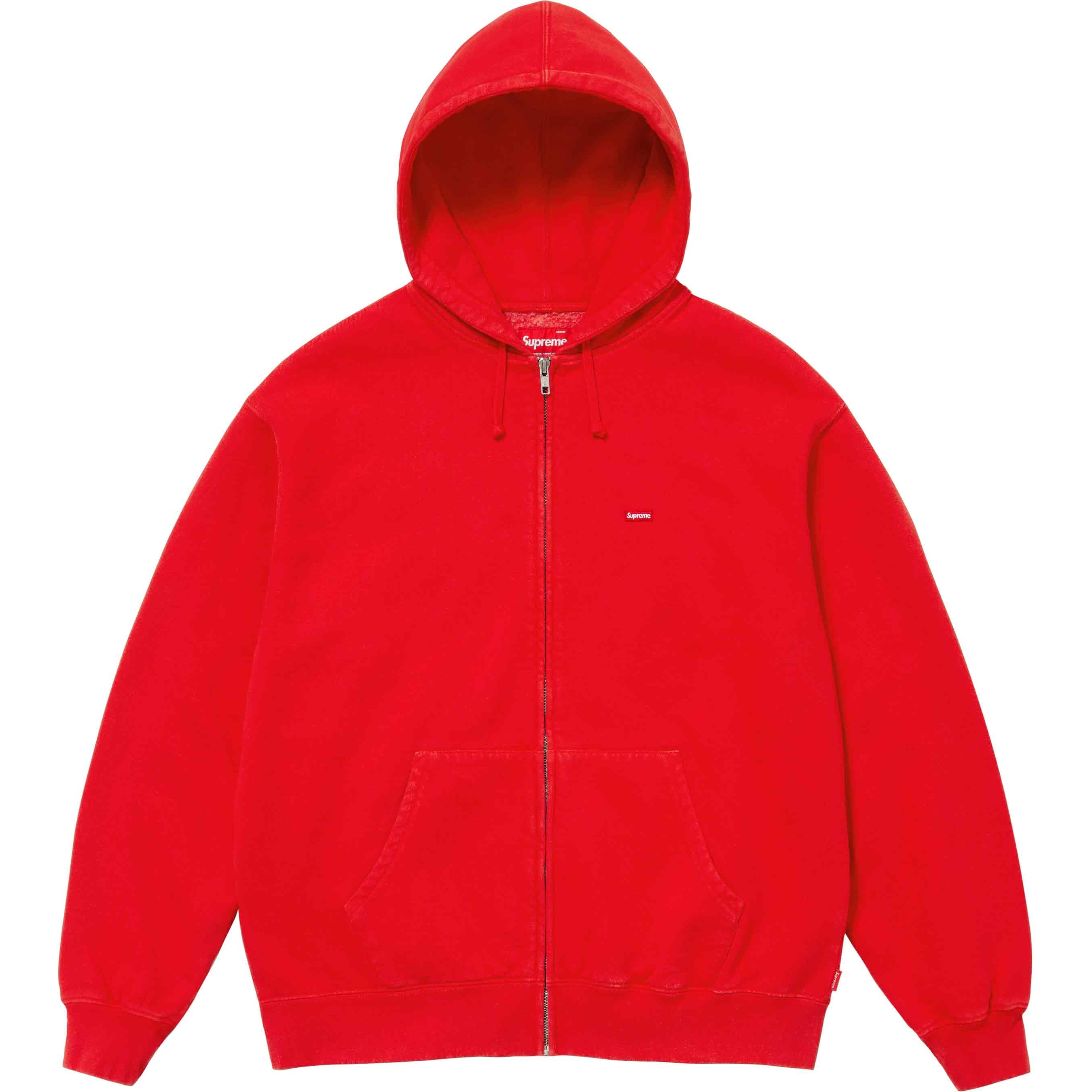 Supreme Overdyed Small Box Zip Up Hooded Sweatshirt (SS24) - Red - $158