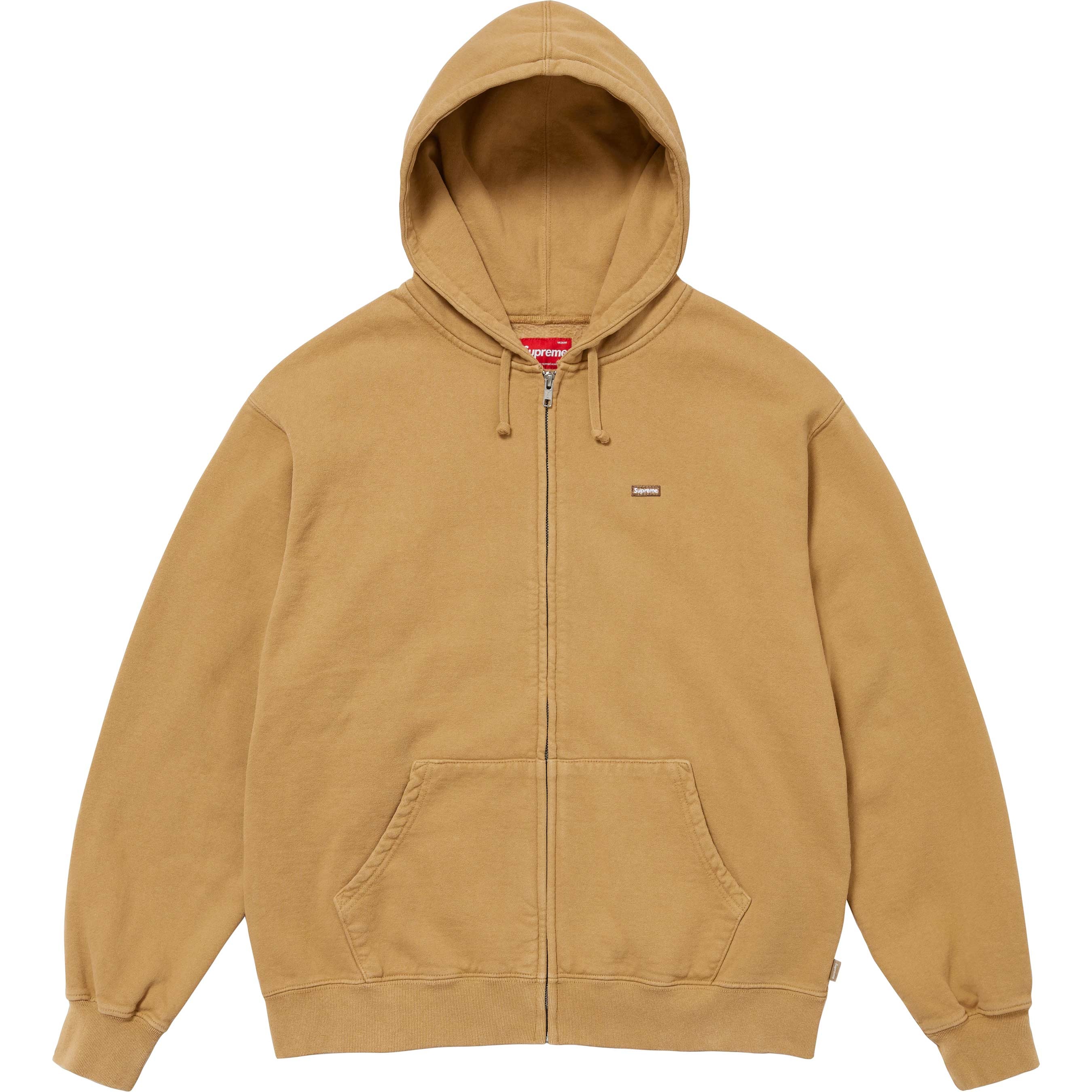Supreme Overdyed Small Box Zip Up Hooded Sweatshirt (SS24) - Sand - $158