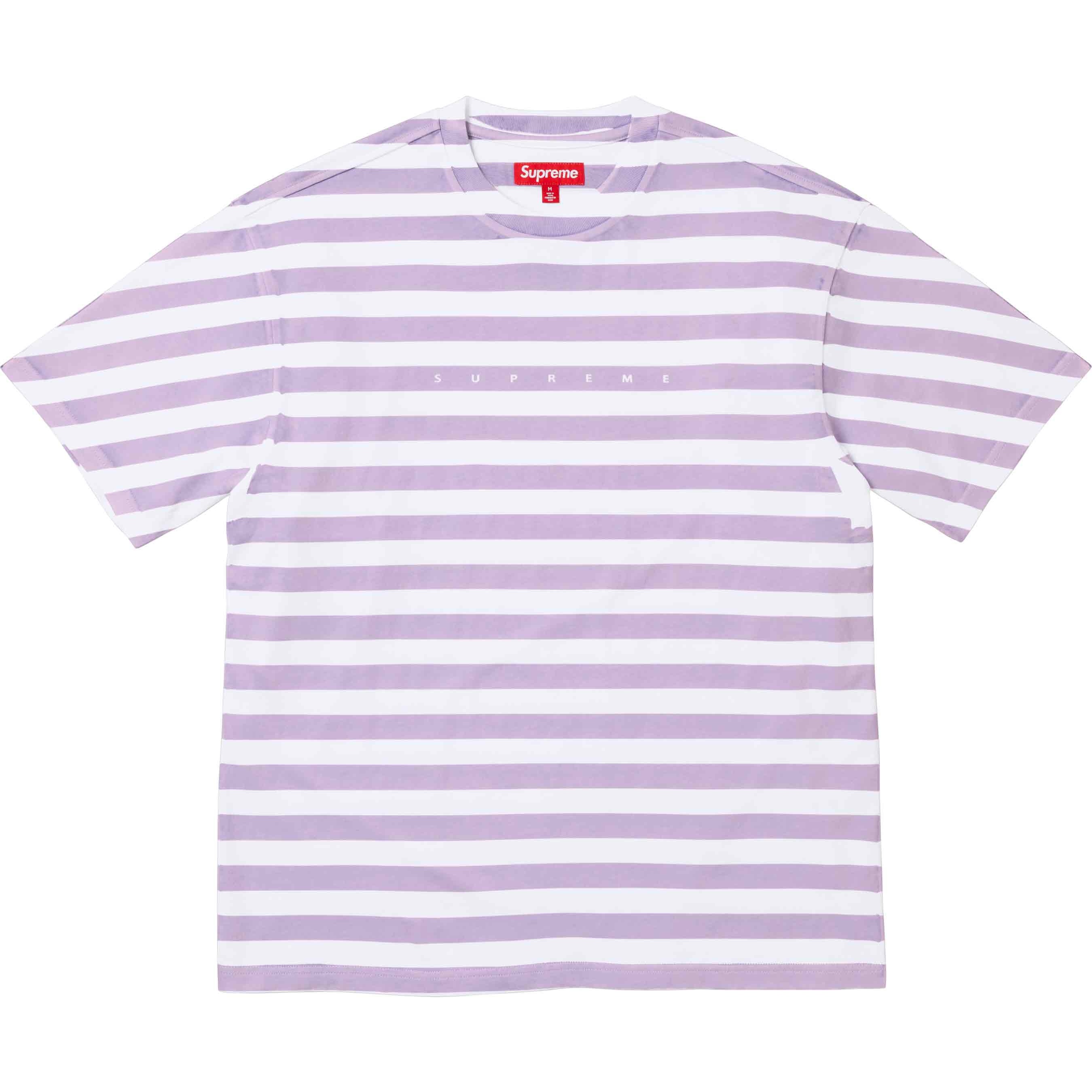 Supreme Overprint Stripe S S Top (SS24) - Lavender - $88