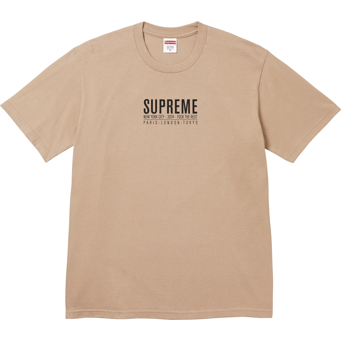 Supreme Paris Tee (SS24) - Khaki - $40