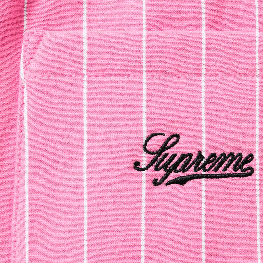 Supreme Pinstripe Sweatshort (SS24) - Pink - $118