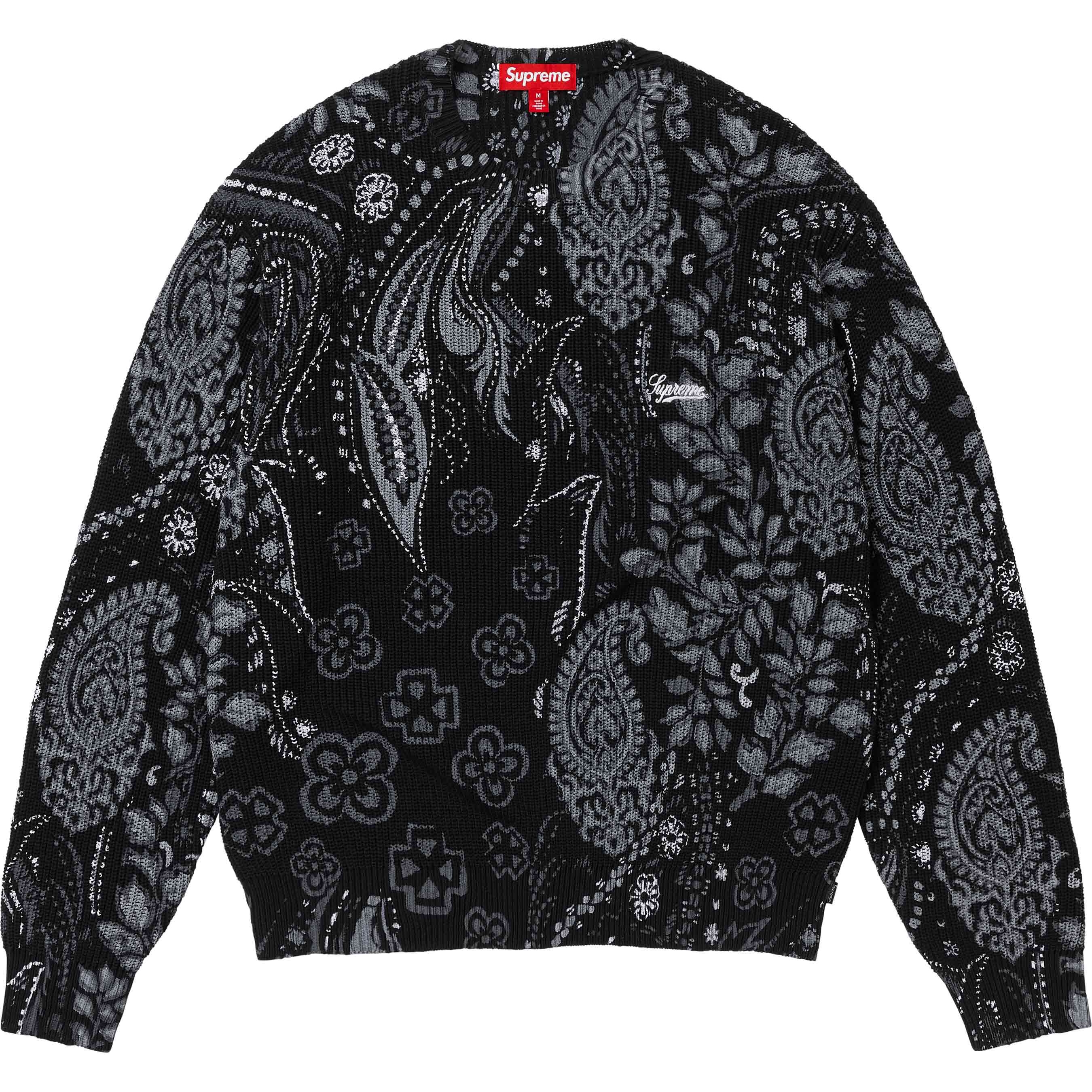 Supreme Printed Paisley Sweater (SS24) - Black - $138