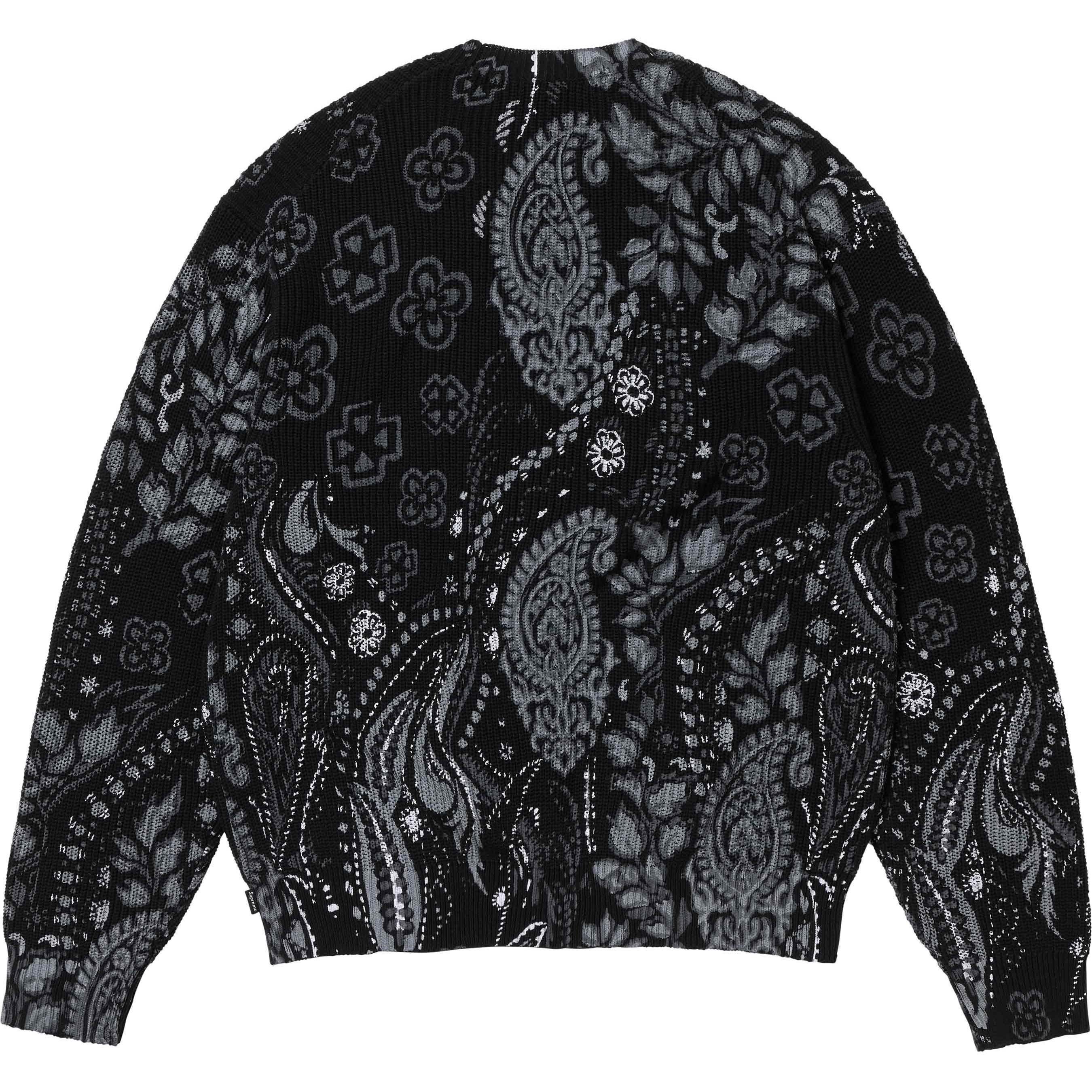 Supreme Printed Paisley Sweater (SS24) - Black - $138
