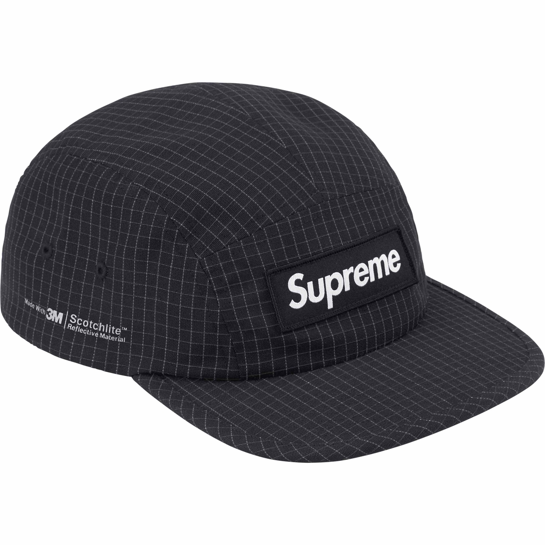 Supreme Reflective Ripstop Camp Cap (SS24) - Black - $48