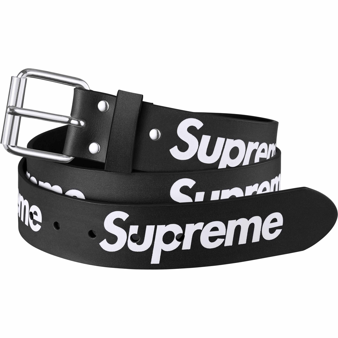 Supreme Repeat Leather Belt (SS24) - Black - $148