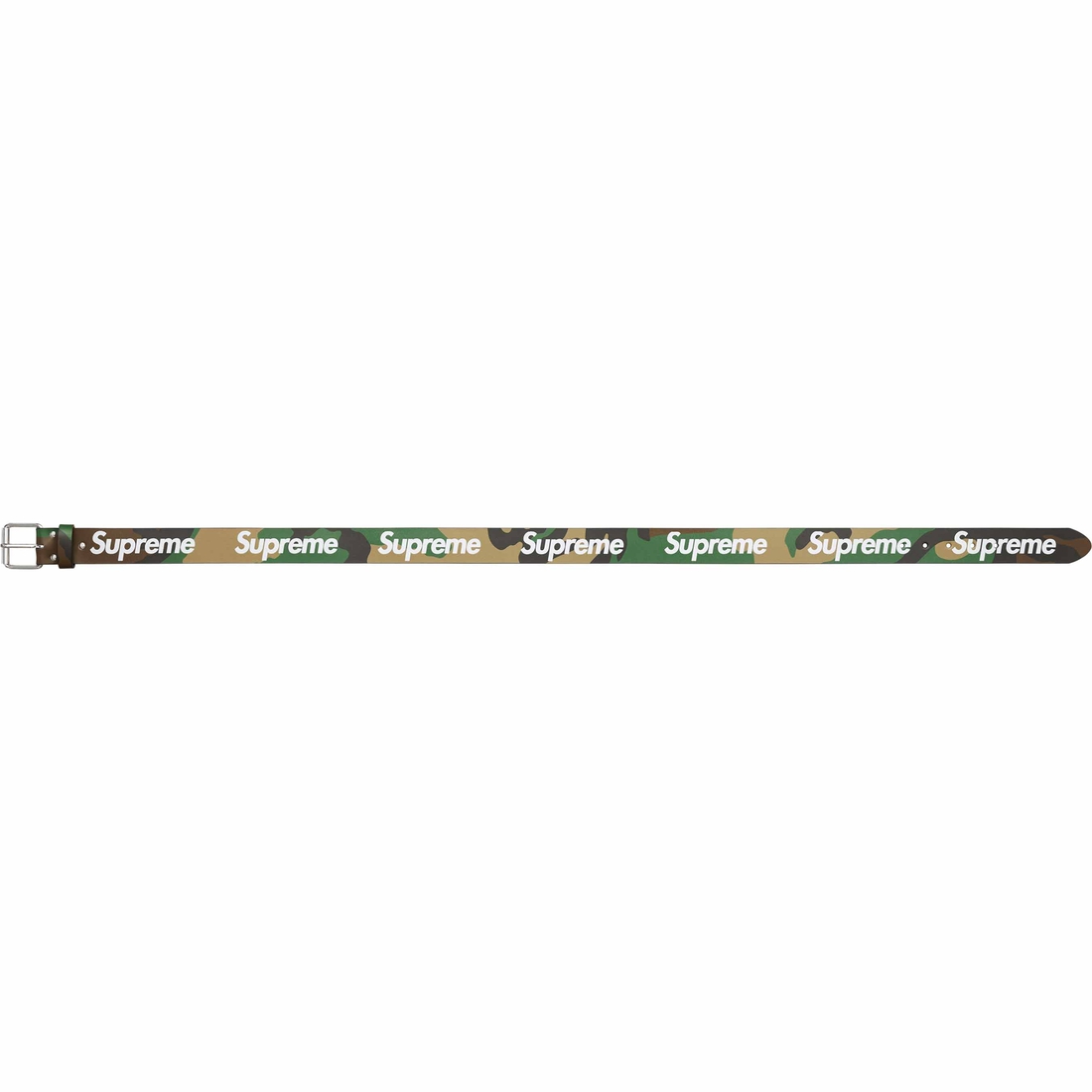 Supreme Repeat Leather Belt (SS24) - Woodland Camo - $148
