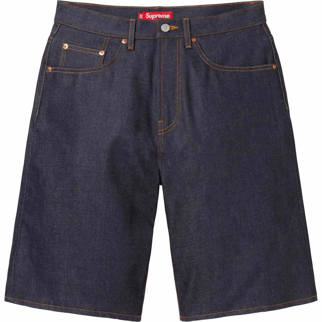Supreme Rigid Baggy Selvedge Denim Short (SS24) - Rigid Indigo - $168