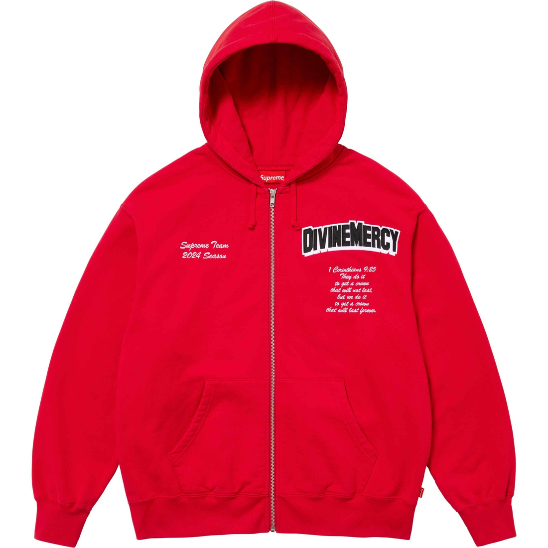 Supreme Salvation Zip Up Hooded Sweatshirt (SS24) - Red - $178