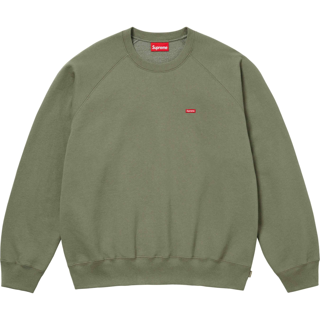 Supreme Small Box Raglan Crewneck (SS24) - Light Olive - $138