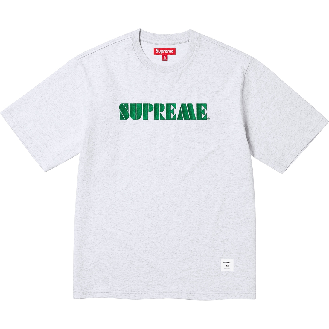 Supreme Stencil Embroidered S S Top (SS24) - Ash Grey - $78