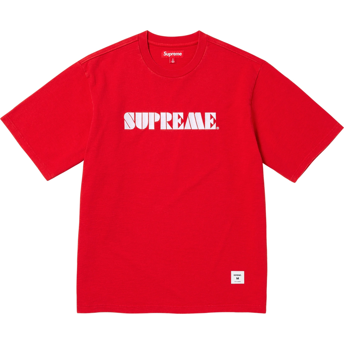 Supreme Stencil Embroidered S S Top (SS24) - Red - $78