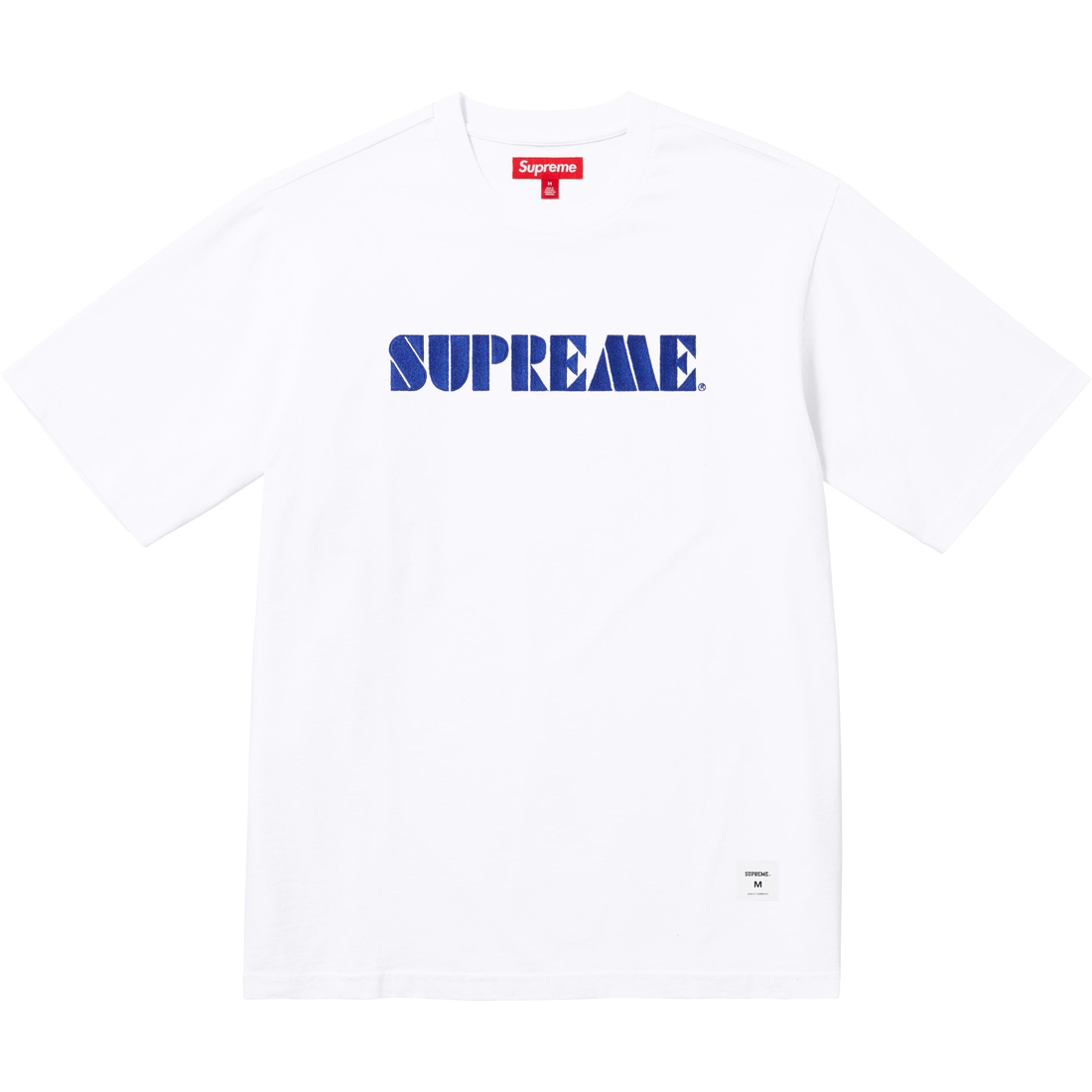 Supreme Stencil Embroidered S S Top (SS24) - White - $78
