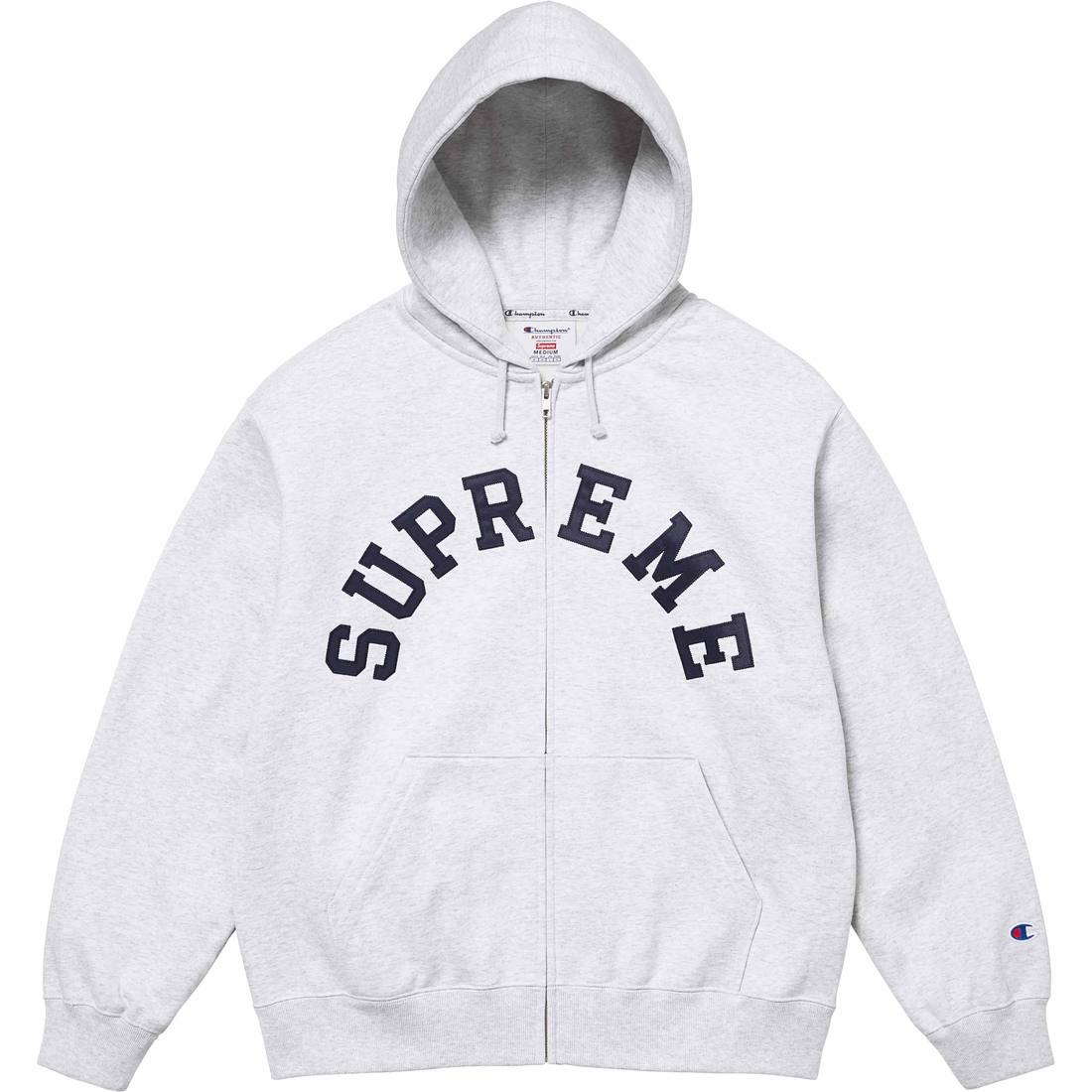 Supreme Supreme Champion Zip Up Hooded Sweatshirt (SS24) - Ash Grey - $158