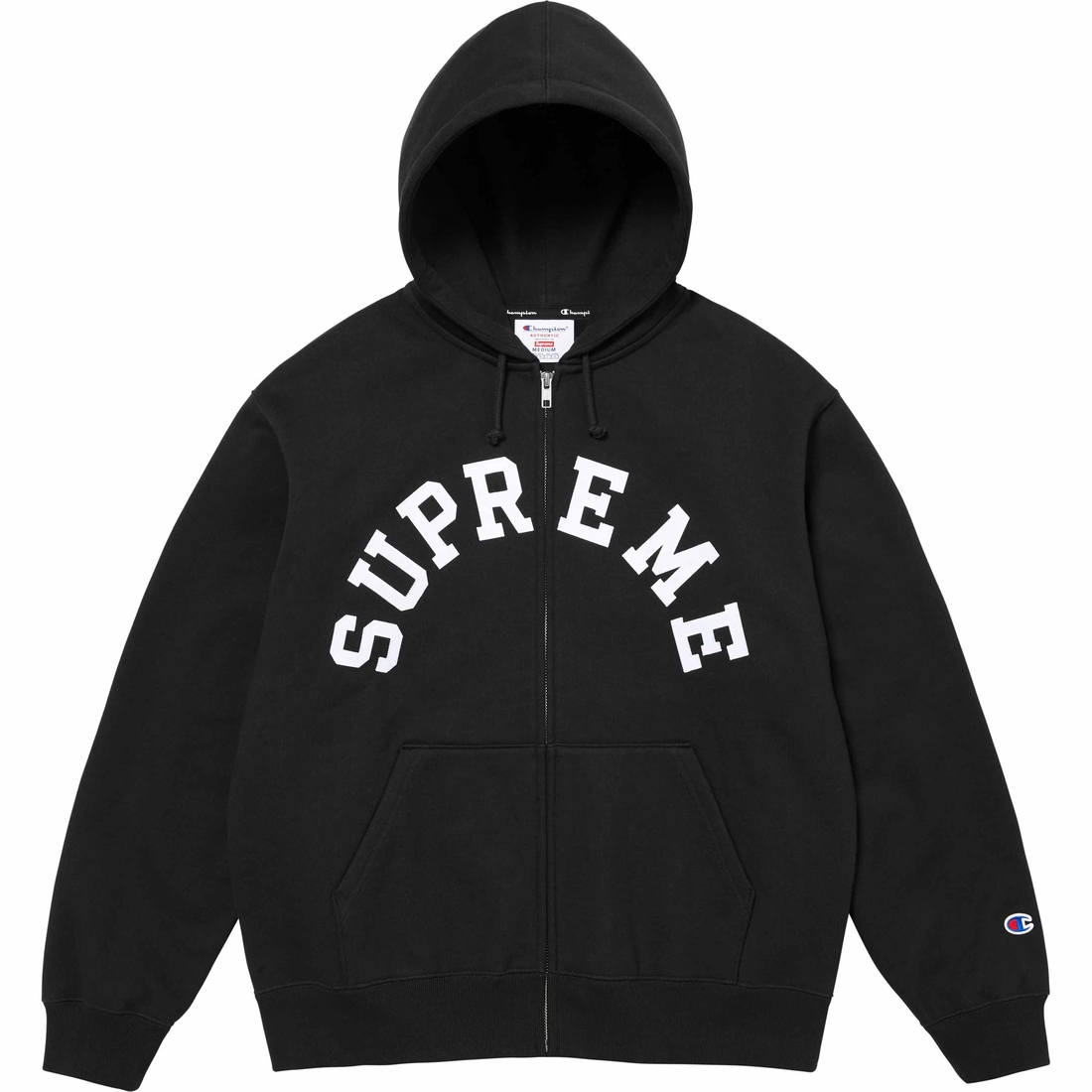 Supreme Supreme Champion Zip Up Hooded Sweatshirt (SS24) - Black - $158