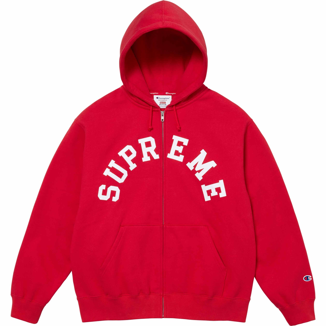 Supreme Supreme Champion Zip Up Hooded Sweatshirt (SS24) - Red - $158