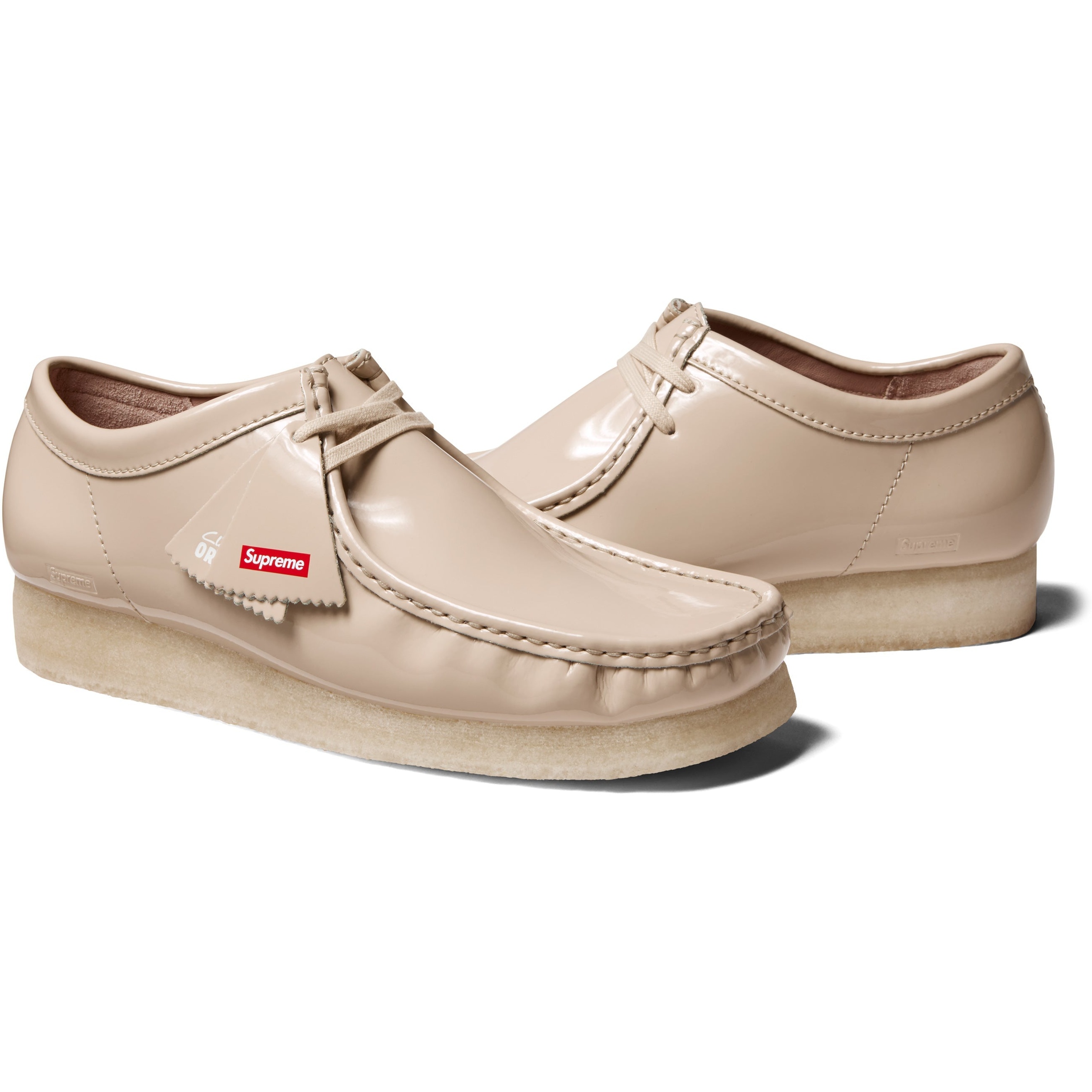 Supreme Supreme Clarks Originals Patent Leather Wallabee (SS24) - Natural - $178
