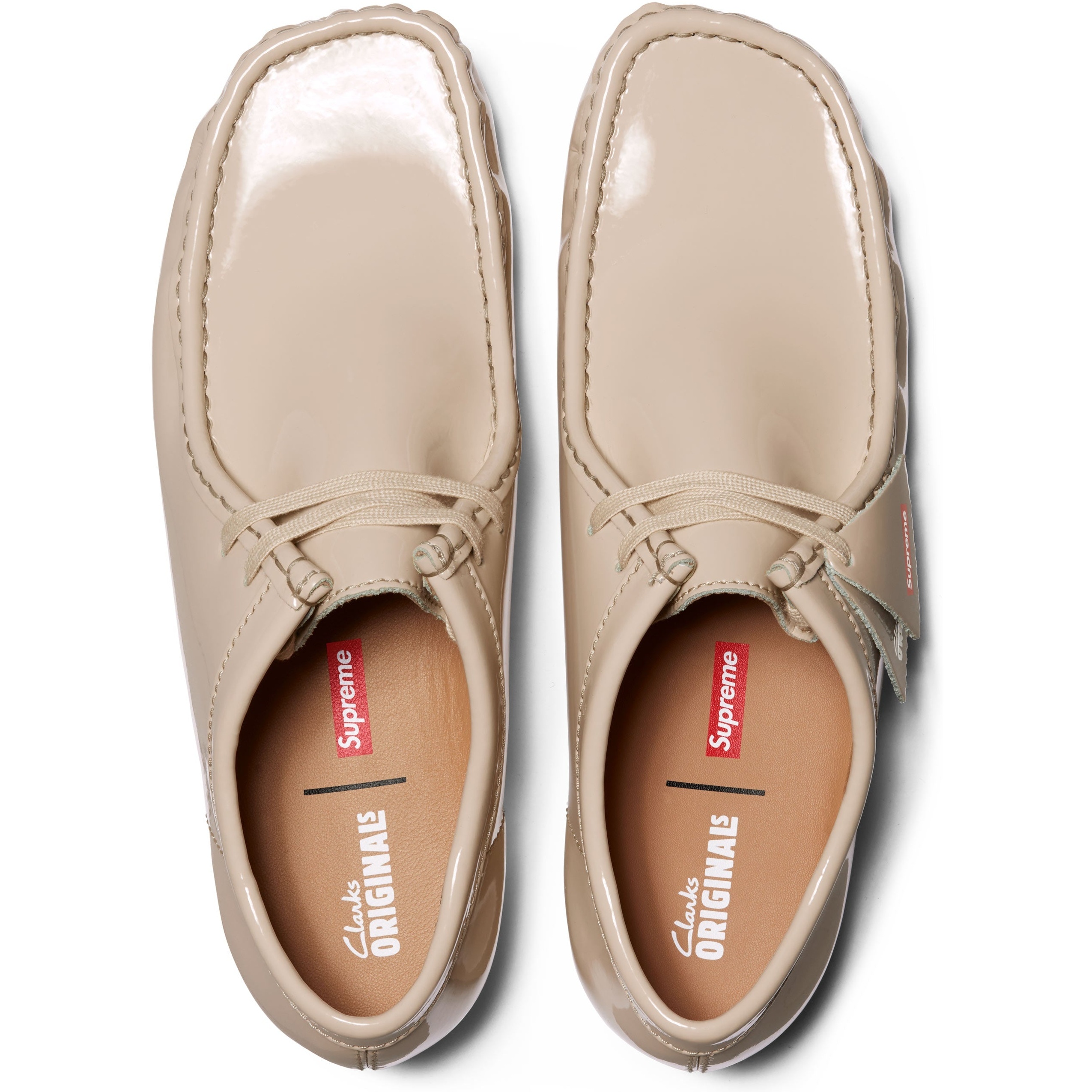 Supreme Supreme Clarks Originals Patent Leather Wallabee (SS24) - Natural - $178