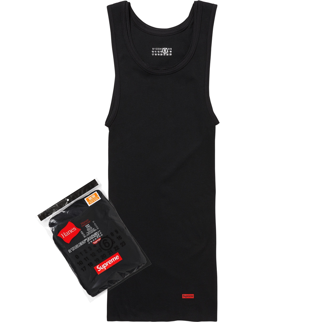 Supreme Supreme MM6 Maison Margiela Hanes Tagless Tank Top (1 Pack) (SS24) - Black - $32