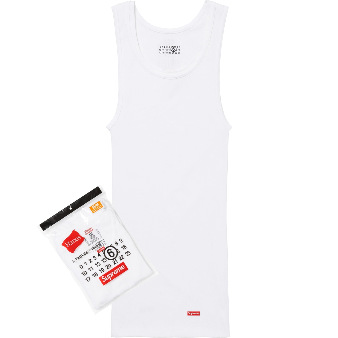Supreme Supreme MM6 Maison Margiela Hanes Tagless Tank Top (1 Pack) (SS24) - White - $32