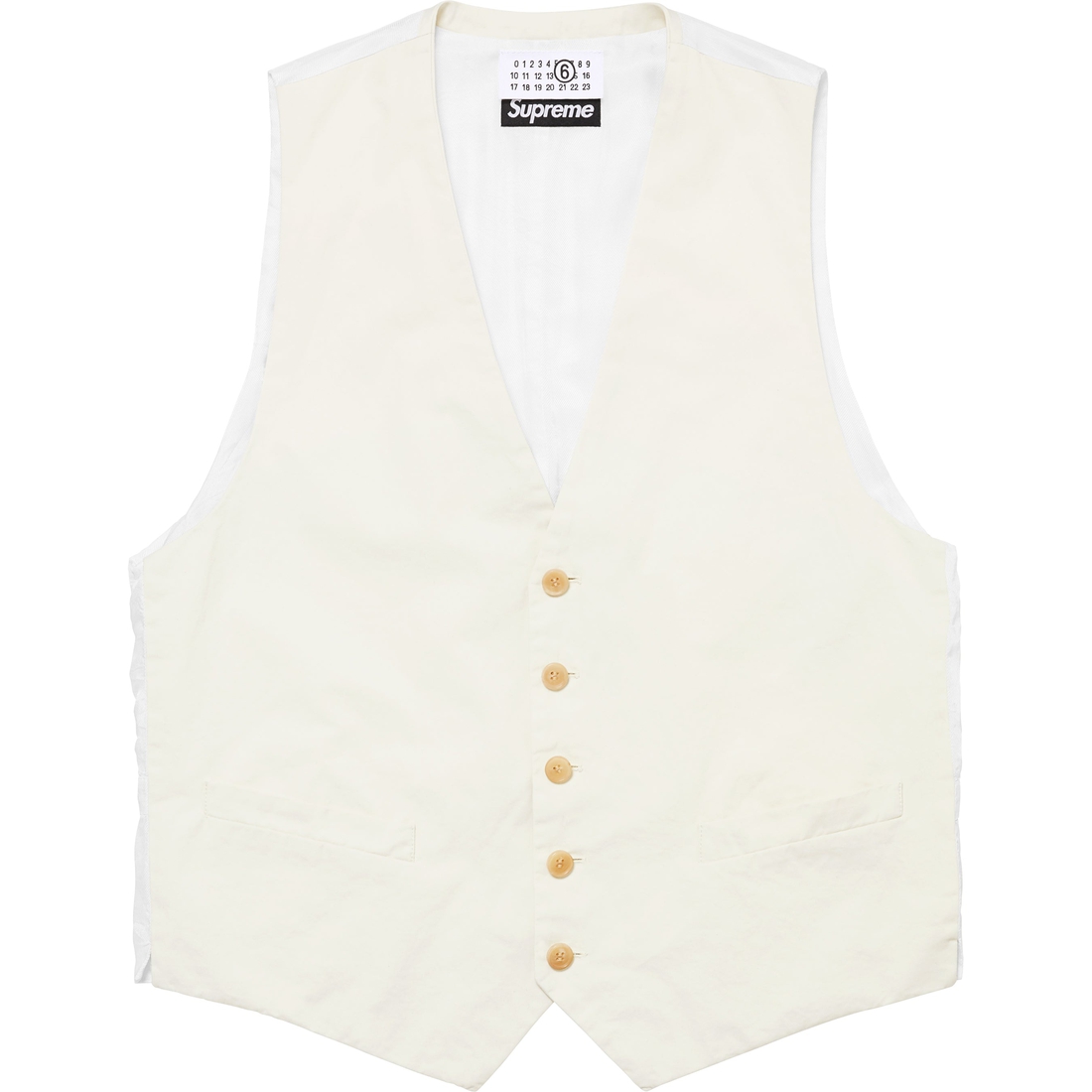 Supreme Supreme MM6 Maison Margiela Washed Cotton Suit Vest (SS24) - Cream - $268
