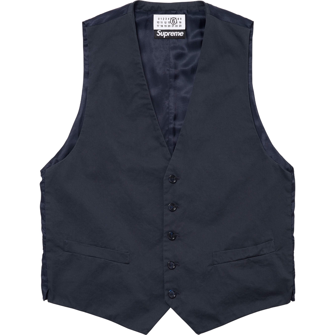 Supreme Supreme MM6 Maison Margiela Washed Cotton Suit Vest (SS24) - Navy - $268