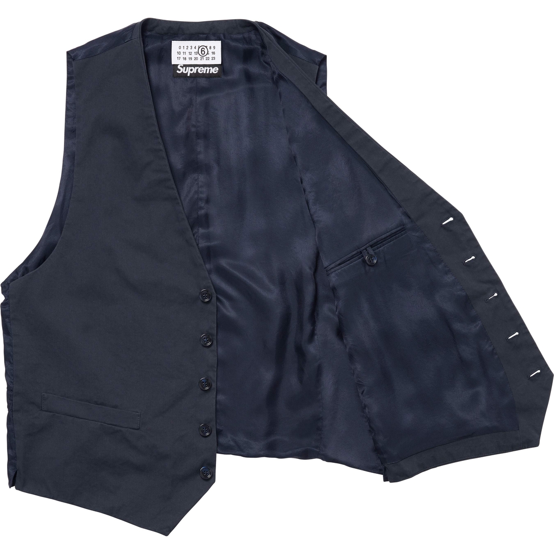 Supreme Supreme MM6 Maison Margiela Washed Cotton Suit Vest (SS24) - Navy - $268