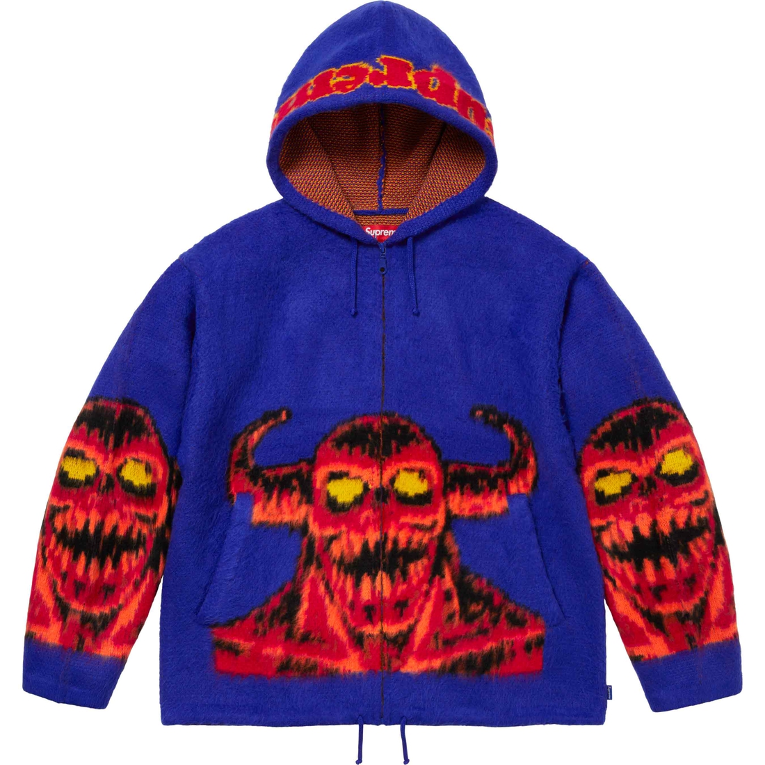 Supreme Supreme Toy Machine Zip Up Hooded Sweater (SS24) - Blue - $228