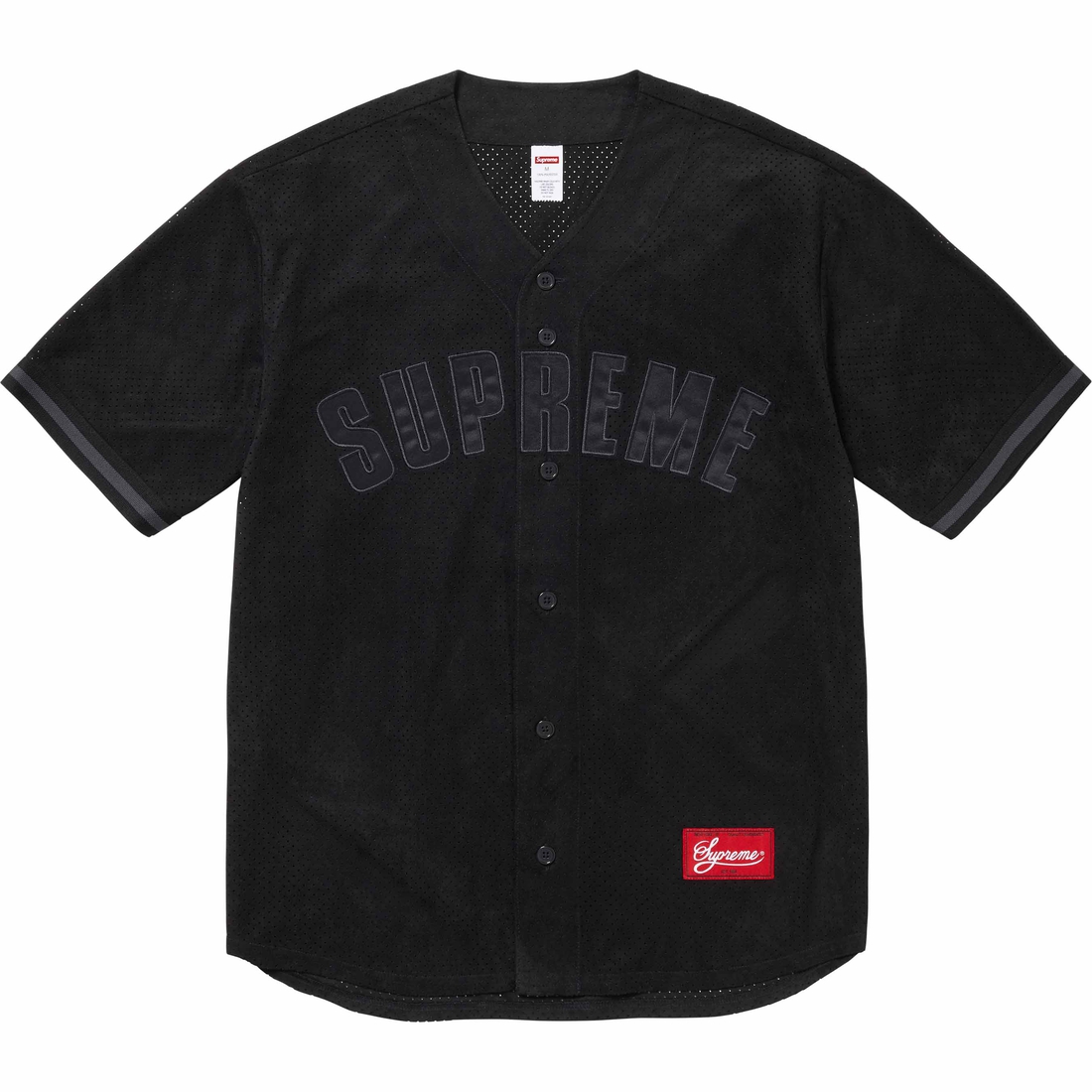 Supreme Ultrasuede Mesh Baseball Jersey (SS24) - Black - $128