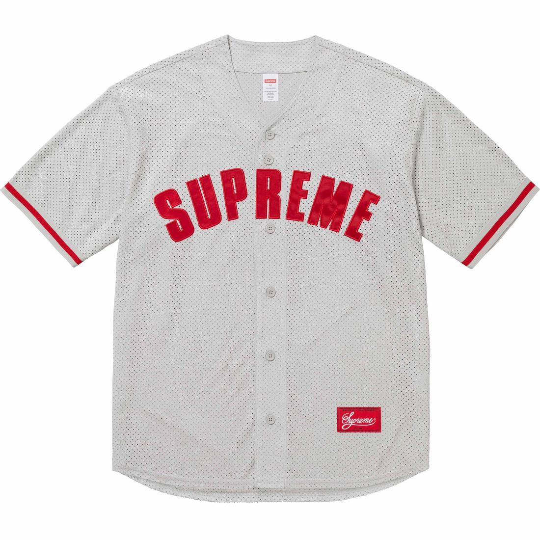 Supreme Ultrasuede Mesh Baseball Jersey (SS24) - Grey - $128