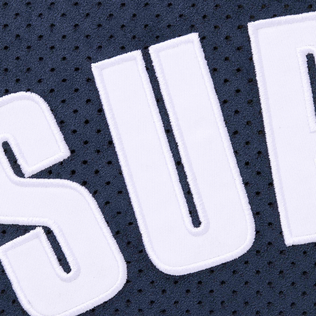 Supreme Ultrasuede Mesh Baseball Jersey (SS24) - Navy - $128