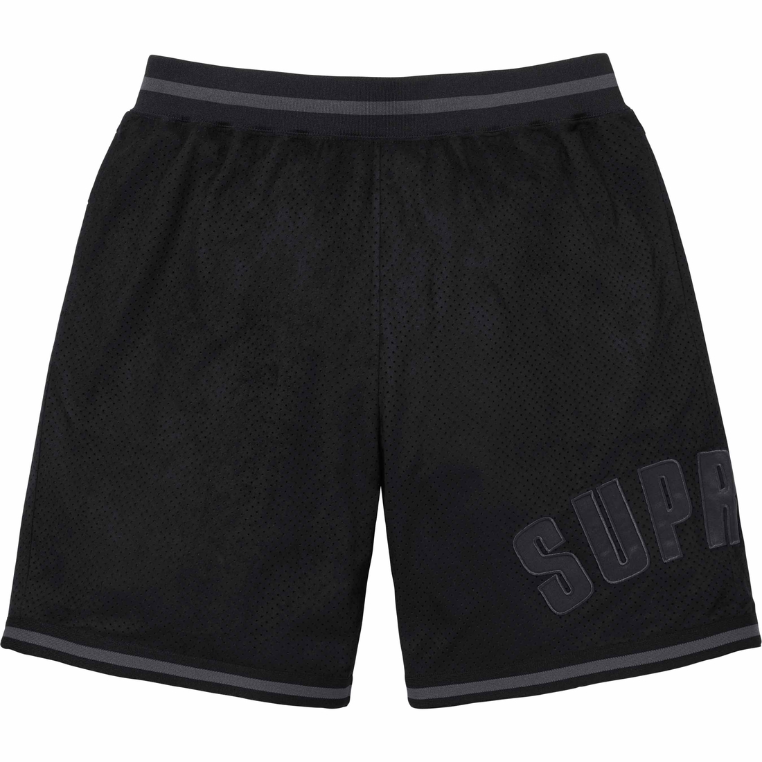 Supreme Ultrasuede Mesh Short (SS24) - Black - $110