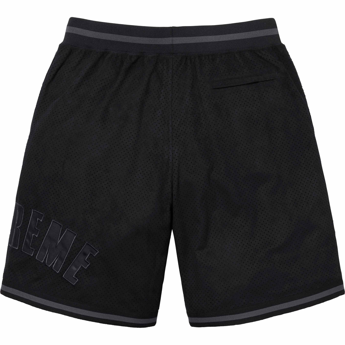 Supreme Ultrasuede Mesh Short (SS24) - Black - $110