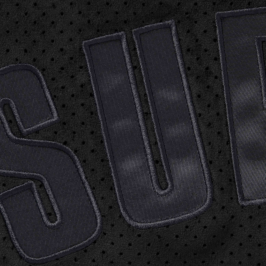 Supreme Ultrasuede Mesh Short (SS24) - Black - $110