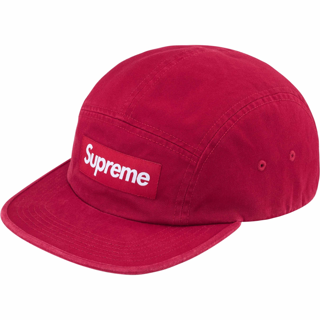 Supreme Washed Chino Twill Camp Cap (SS24) - Red - $48