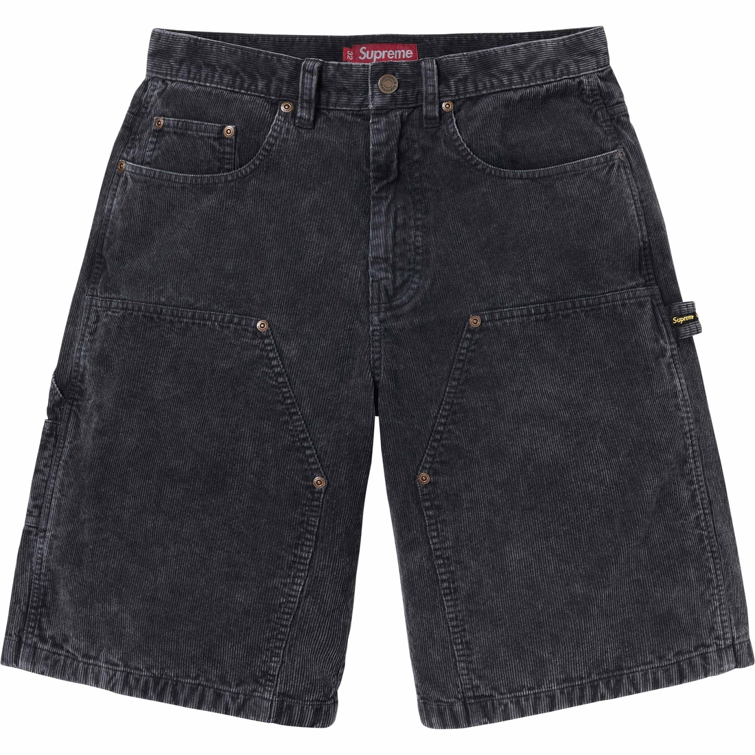 Supreme Washed Corduroy Double Knee Painter Short (SS24) - Black - $128