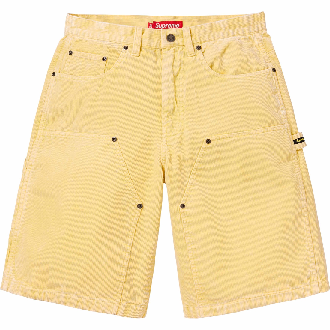 Supreme Washed Corduroy Double Knee Painter Short (SS24) - Yellow - $128