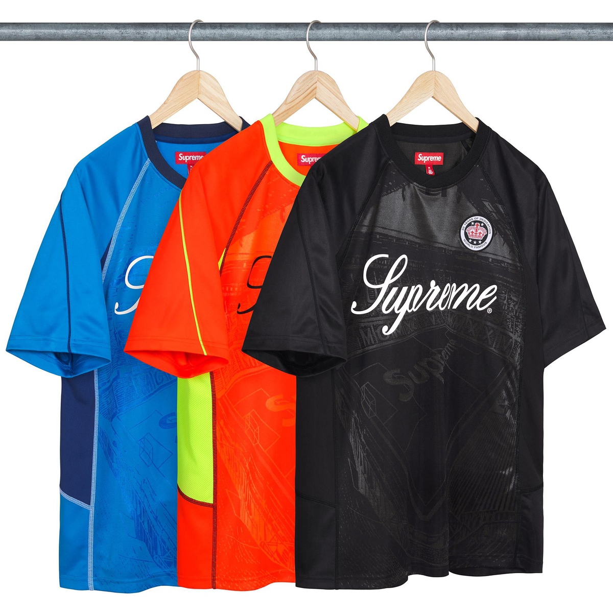 Supreme Jacquard Soccer Jersey releasing on Week 19 for spring summer 2024