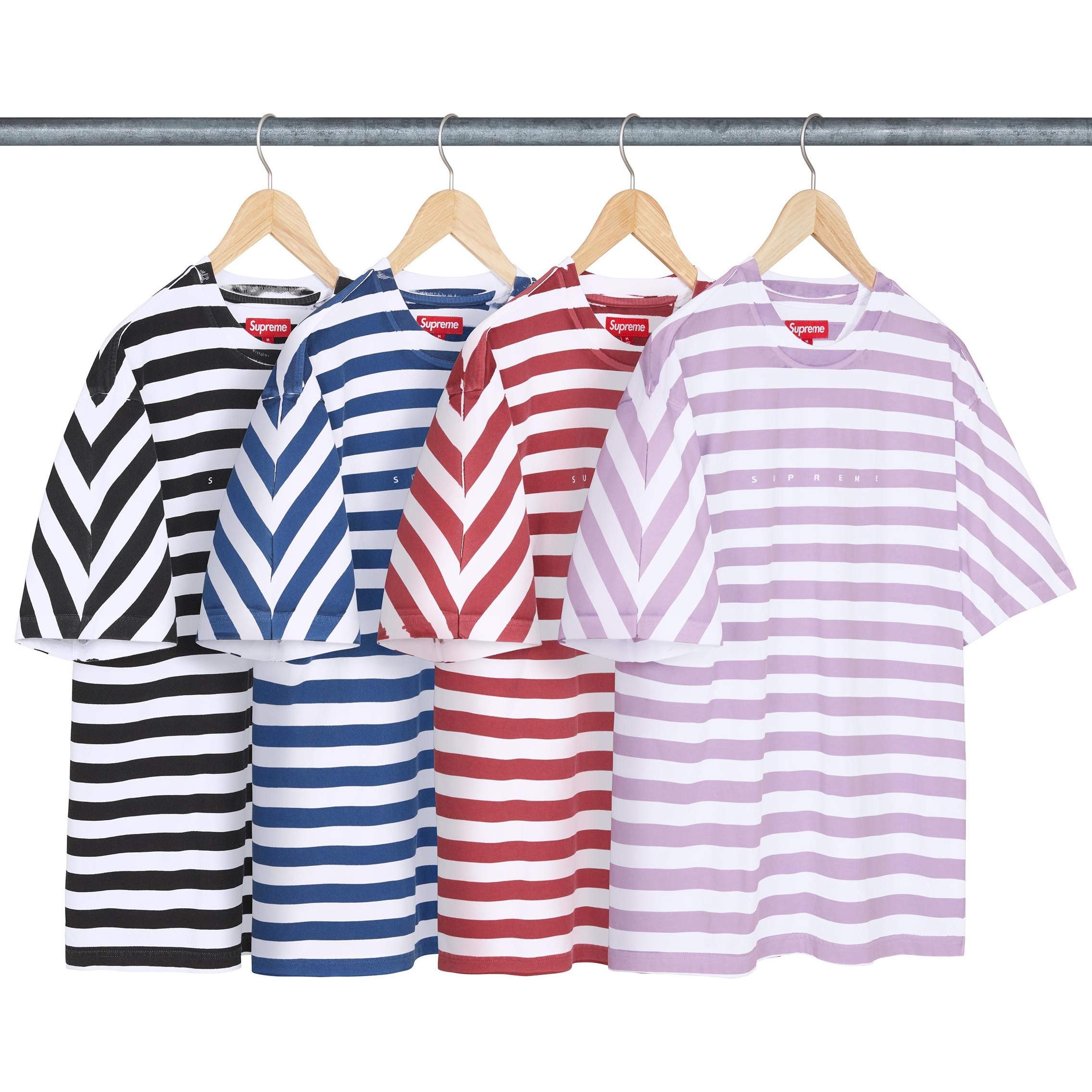 Supreme Overprint Stripe S S Top releasing on Week 15 for spring summer 2024