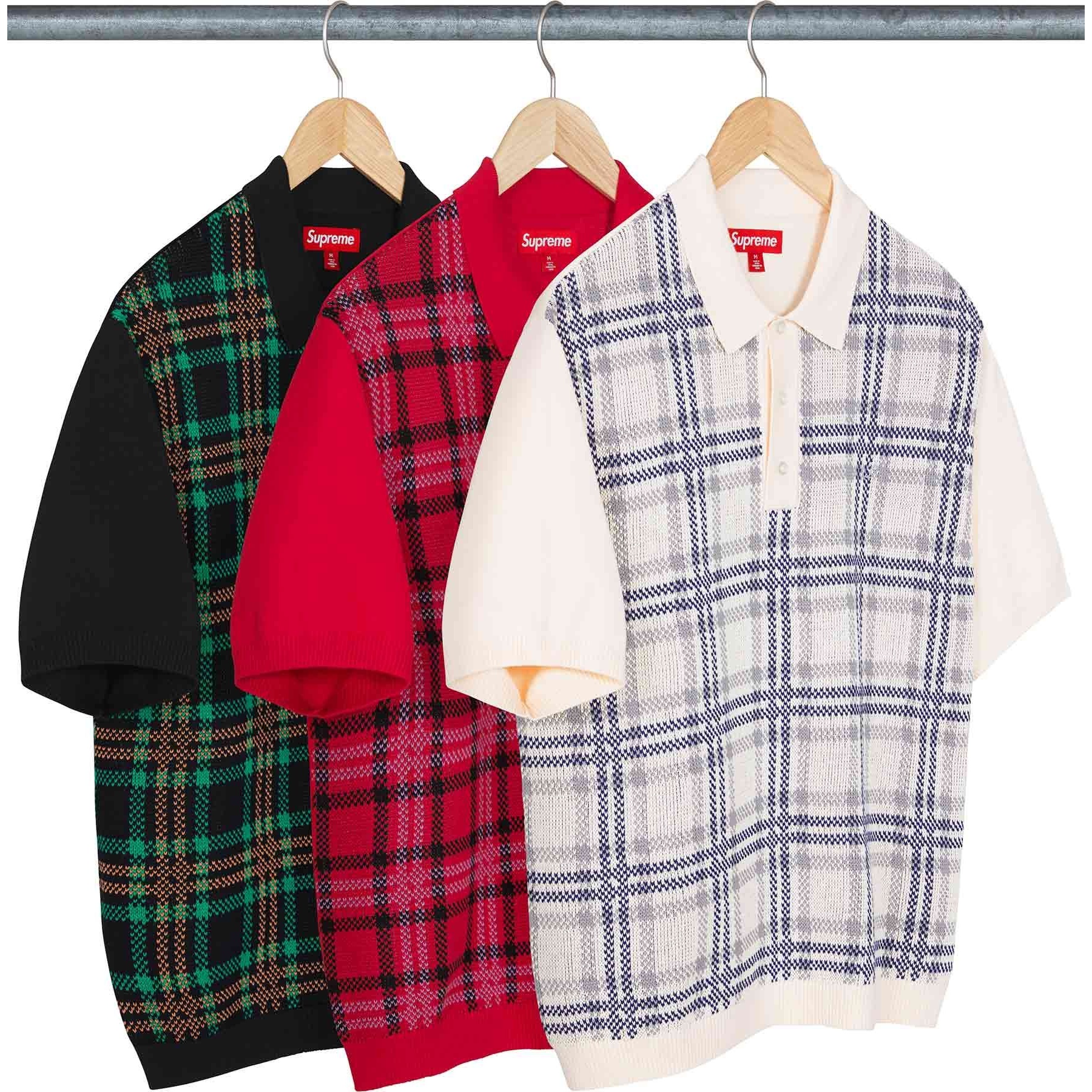 Supreme Plaid Knit S S Polo releasing on Week 15 for spring summer 2024