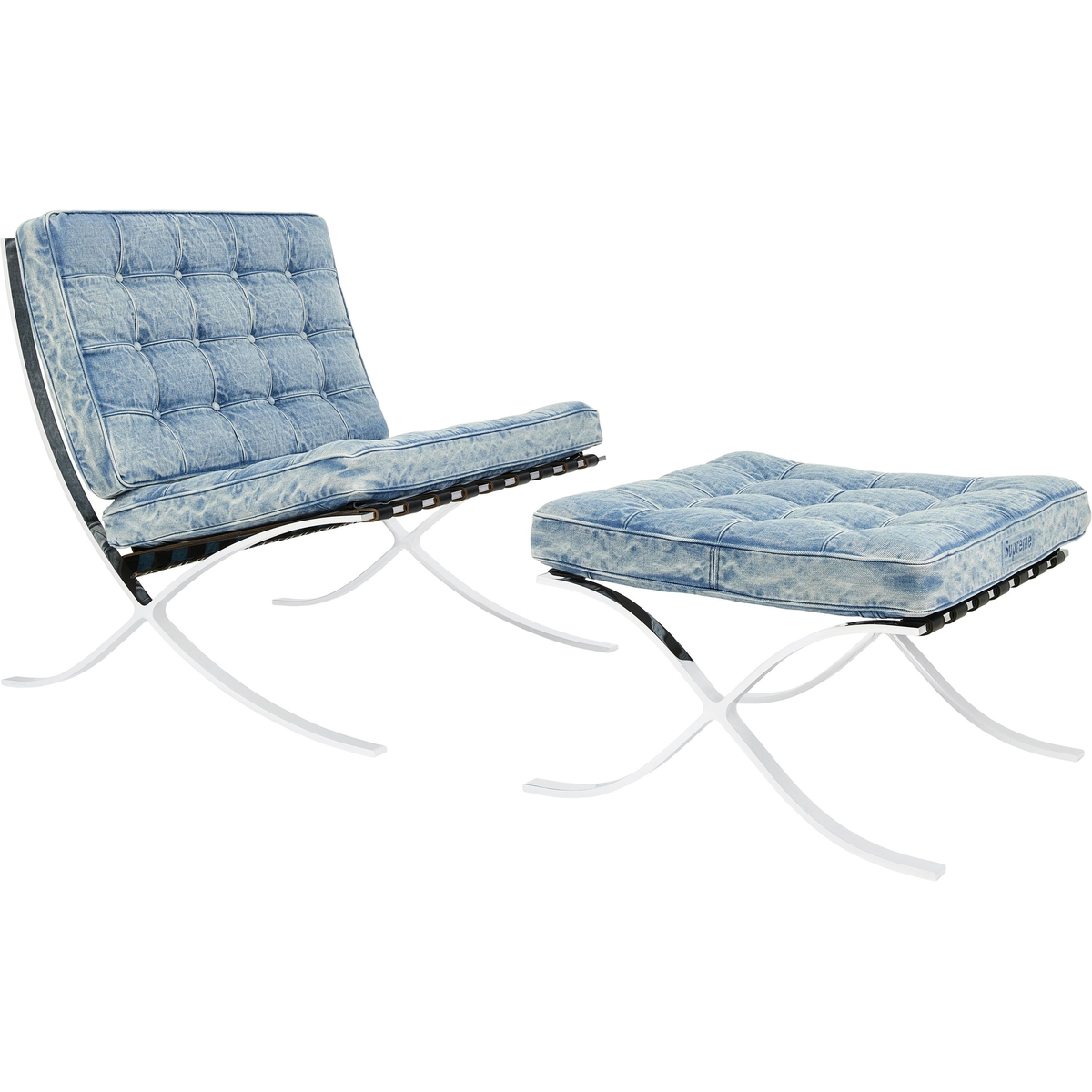 Supreme Supreme Knoll Denim Barcelona Chair + Ottoman (SS25) - Denim - $11998