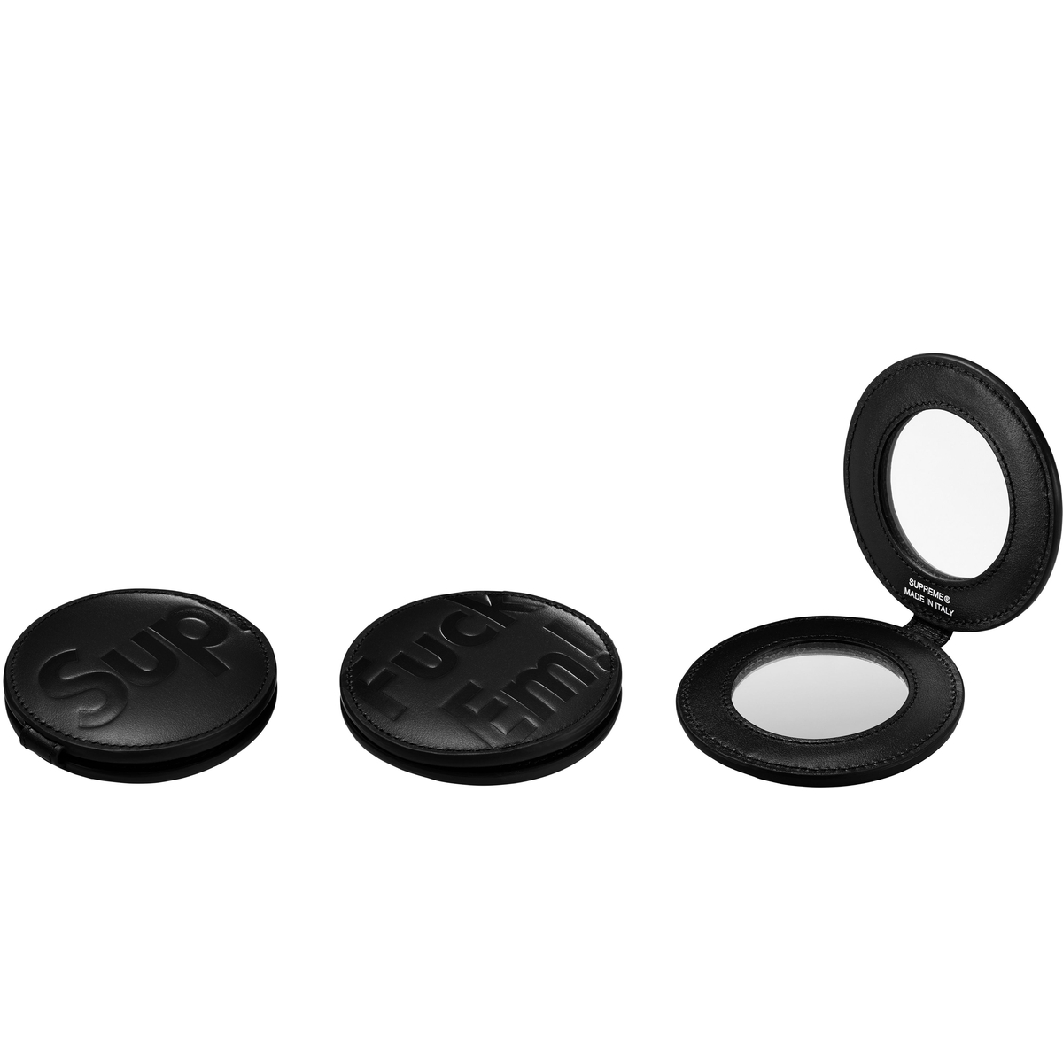 Supreme Leather Pocket Mirror (SS25) - Black - $110