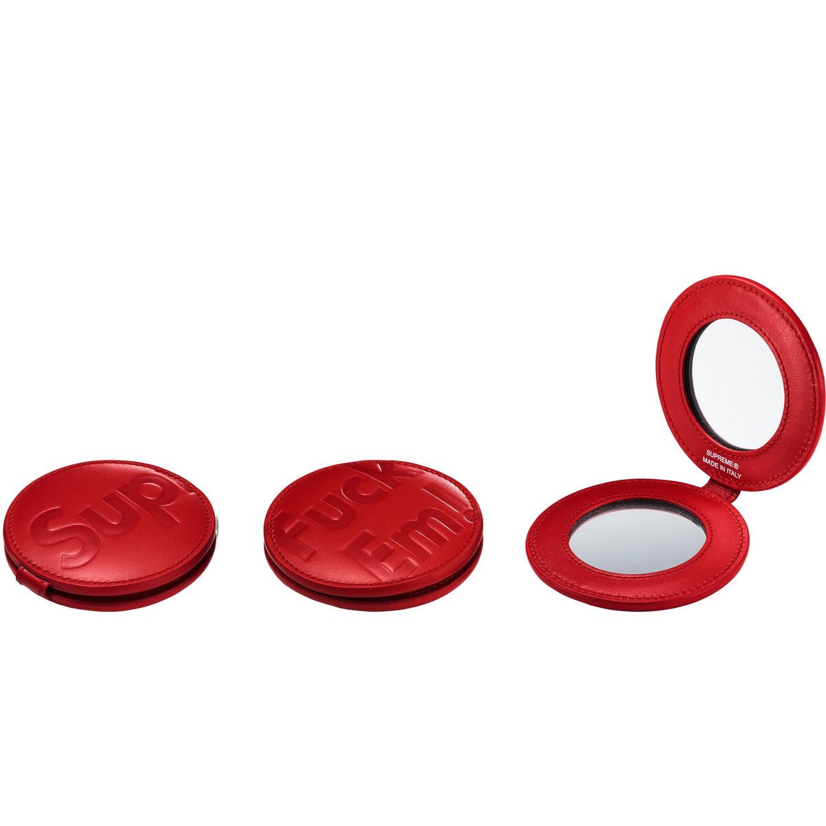 Supreme Leather Pocket Mirror (SS25) - Red - $110